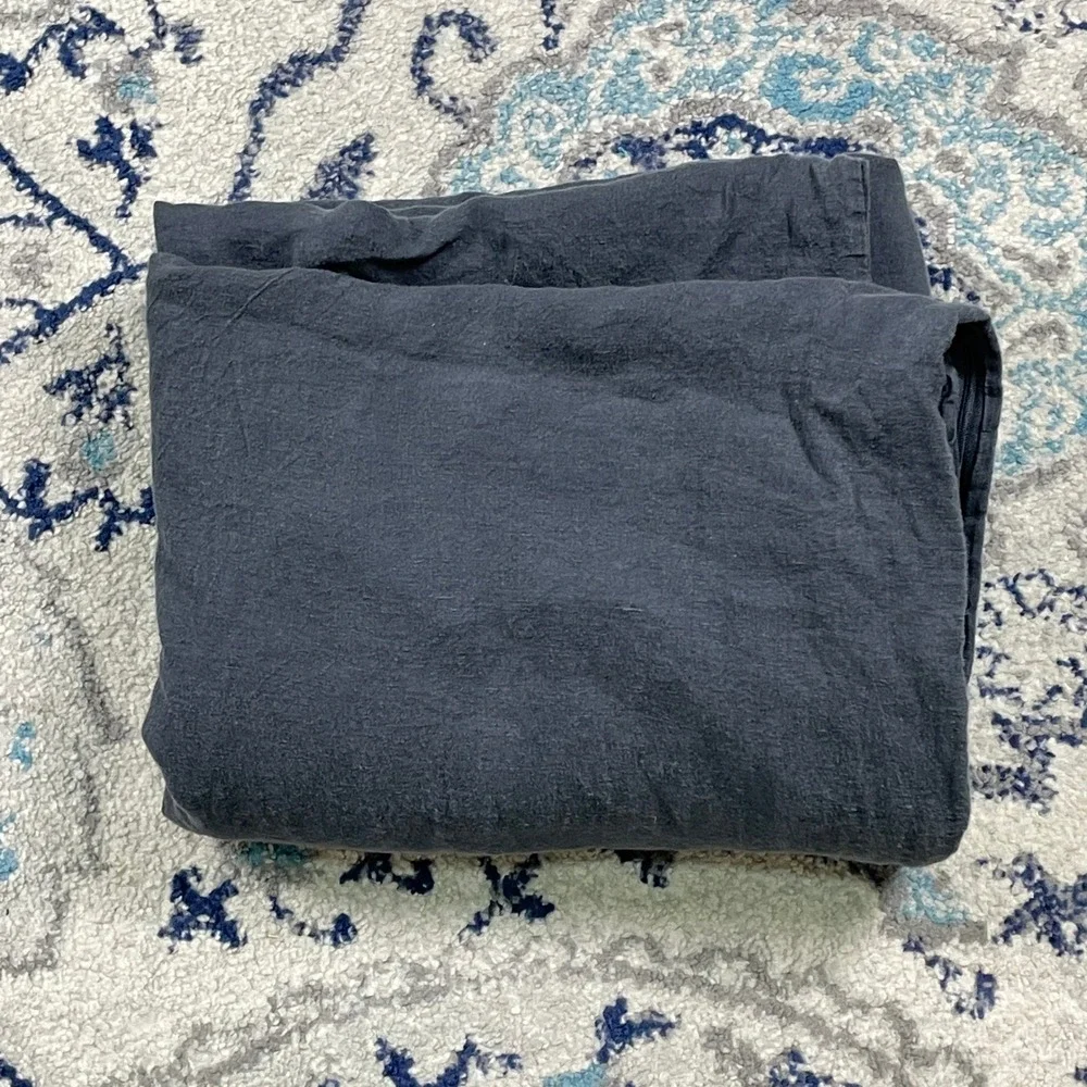 Silk & Snow Linen Duvet Cover Full Queen Grey Very Good European Flax Portugal